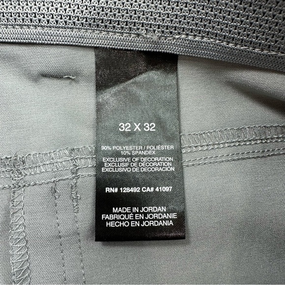 NWOT Greg Norman Gray Golf Pants Men’s 32x32 Elastic Waist Snap Close Stretch - Picture 5 of 9